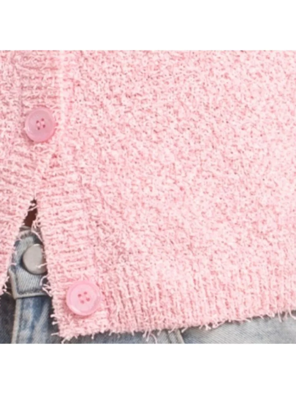 ENDLESS ROSE Textured Sleeveless Buttoned Vest Sweater - Picture 3 of 3